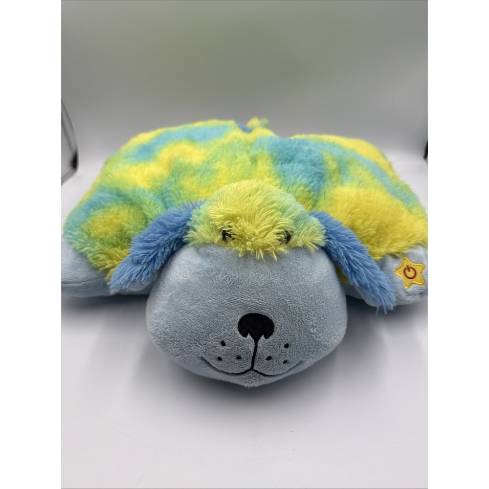 Pillow Pets Glow Pets Night Light Plush Rainbow Puppy 15" LED Lights WORKS